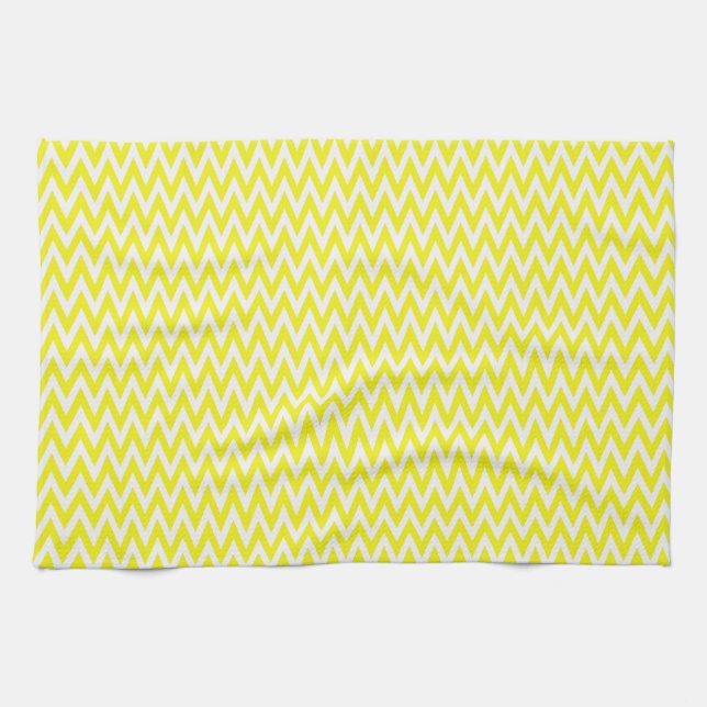 Linge De Cuisine Citron élégant Chevron Design (Horizontal)