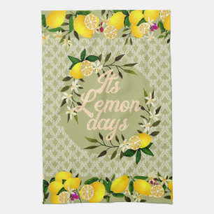 Linge De Cuisine Citron jours Motif vert