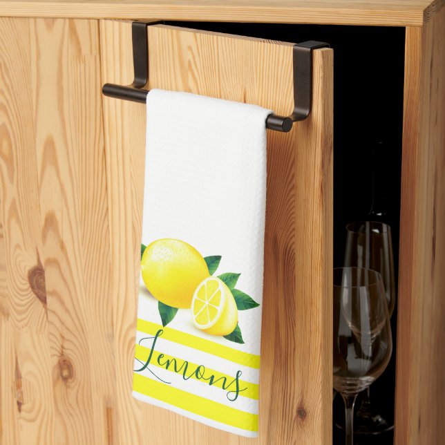 Linge De Cuisine Citrons (Pliage en tiers)
