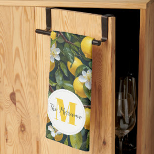 Linge De Cuisine Citrons botaniques modernes Nom de famille