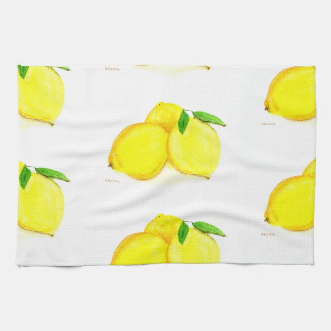 Linge De Cuisine citrons fruits aquarelle Cuisine Citrus tropical (Horizontal)