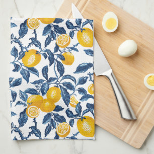 Linge De Cuisine Citrons méditerranéens Motif sans couture