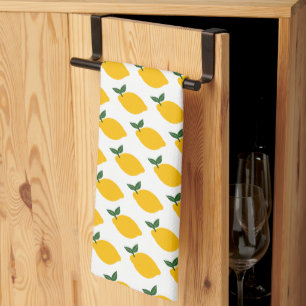Linge De Cuisine Citrons Motif Citrus Été Fruit Jaune