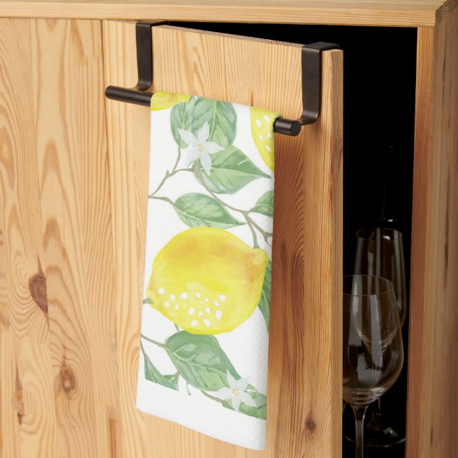 Linge De Cuisine Citrons sur Vine Design Jaune (Pliage en tiers)