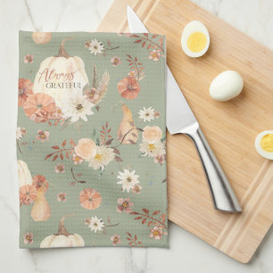 Linge De Cuisine Citrouille Automne BOHO Floral Automne Feuilles Aq