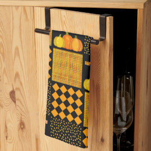 Linge De Cuisine Citrouille Halloween Patchwork Motif