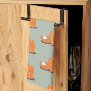 Linge De Cuisine Citrouille moderne Citrouille pâté Motif crème ver