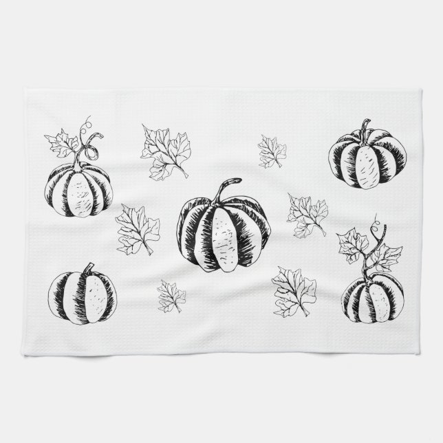 Linge De Cuisine Citrouille noir pour Halloween (Horizontal)