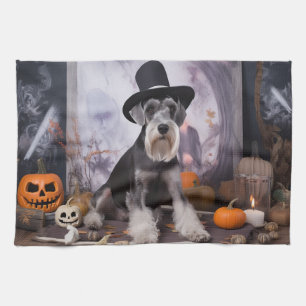 Linge De Cuisine Citrouilles de Schnauzer miniature Halloween