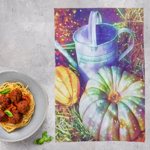 Linge De Cuisine Citrouilles Et Fleurs Rustiques Automatiques