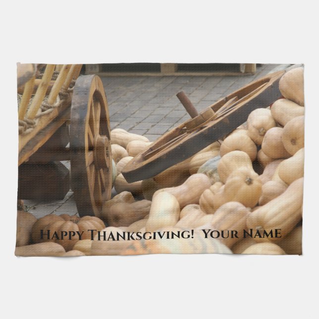 Linge De Cuisine Citrouilles et roue (Horizontal)