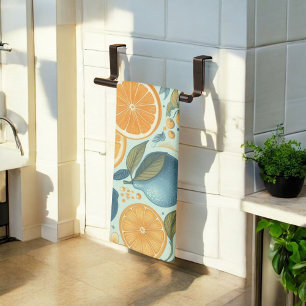 Linge De Cuisine Citrus Citron Vibrant & Aquarelle Orange Floral