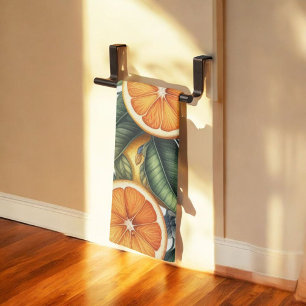 Linge De Cuisine Citrus Citron Vibrant & Aquarelle Orange Floral