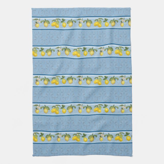 Linge De Cuisine Citrus Citrus Grille Ferme Bleu Pays Français (Vertical)