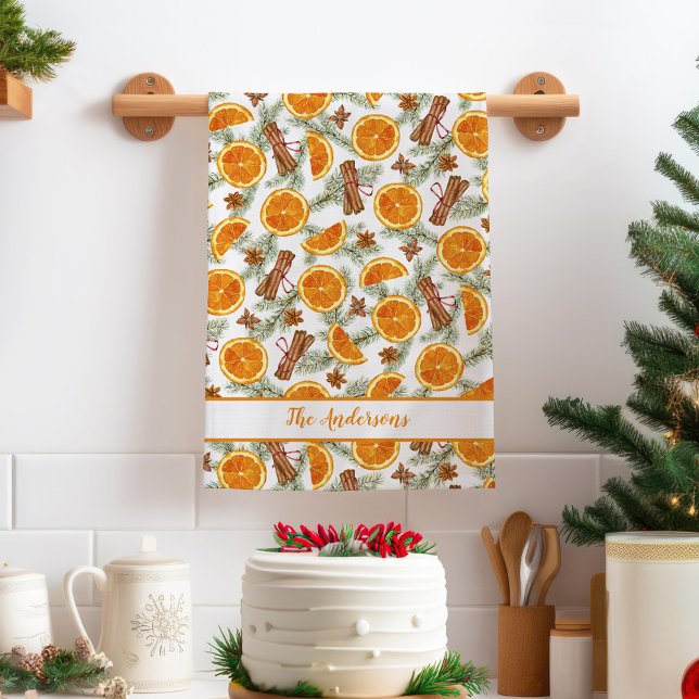 Linge De Cuisine Citrus de Noël personnalisé (Créateur téléchargé)