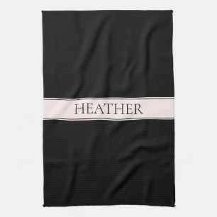 Linge De Cuisine Clair rose pâle Bleu Bande et Élégant Texte modifi