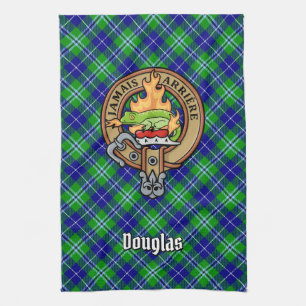 Linge De Cuisine Clan Douglas Crest sur Tartan