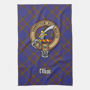 Linge De Cuisine Clan Elliot Crest sur Tartan moderne