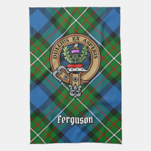 Linge De Cuisine Clan Ferguson Crest sur Tartan Kitchen Towen