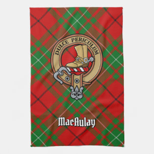 Linge De Cuisine Clan MacAulay Crest sur Tartan Kitchen Towel