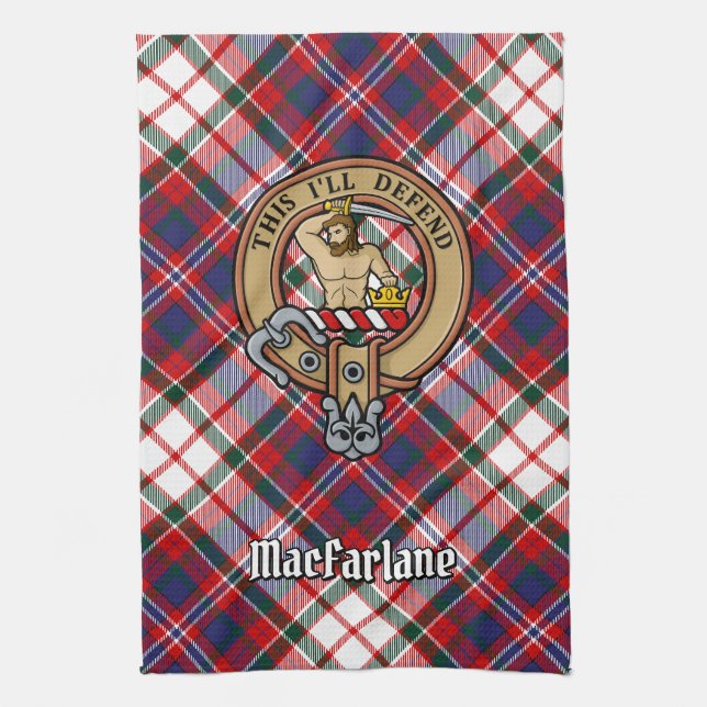 Linge De Cuisine Clan MacFarlane Crest sur le tatan de robe (Vertical)