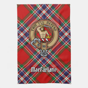 Linge De Cuisine Clan MacFarlane Crest sur Red Tartan