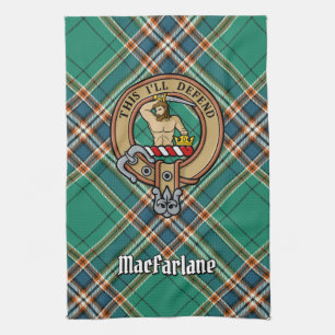 Linge De Cuisine Clan MacFarlane Crest sur Tartan de chasse antique