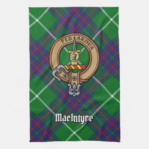 Linge De Cuisine Clan MacIntyre Crest sur la chasse Tartan