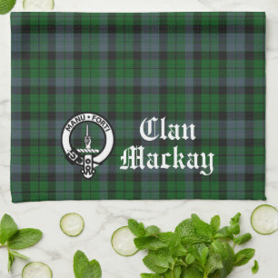 Linge De Cuisine Clan Mackay Crest Badge & Tartan personnalisable