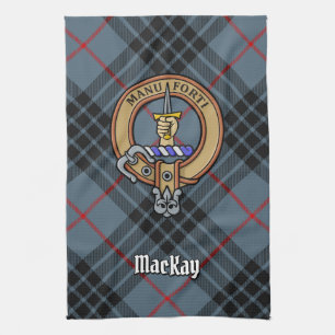 Linge De Cuisine Clan MacKay Crest sur Blue Tartan
