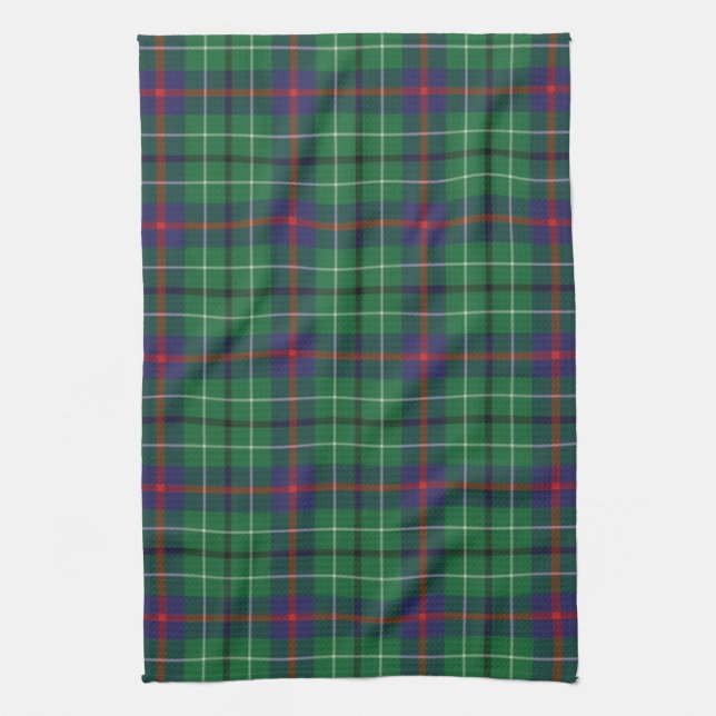 Linge De Cuisine Clan Plaid Duncan Tartan Motif Vert Noir (Vertical)