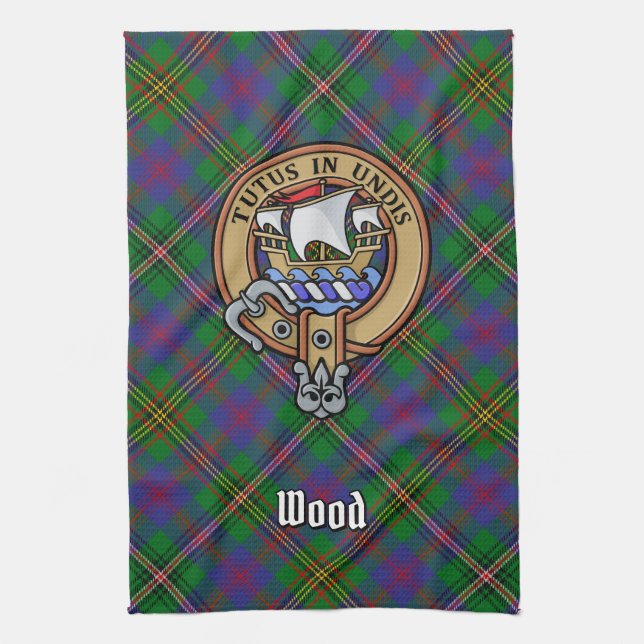 Linge De Cuisine Clan Wood Crest sur Tartan (Vertical)