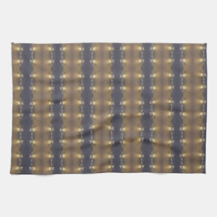 Linge De Cuisine Classic Black Brown Gold Stripes and Squares