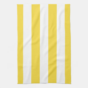 Linge De Cuisine Classic Wide Stripes, citron jaune et blanc
