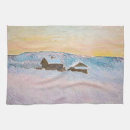 Linge De Cuisine Claude Monet - Norvège Paysage, Maisons Bleues