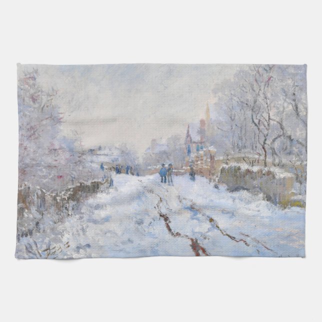 Linge De Cuisine Claude Monet - Scène de neige à Argenteuil (Horizontal)