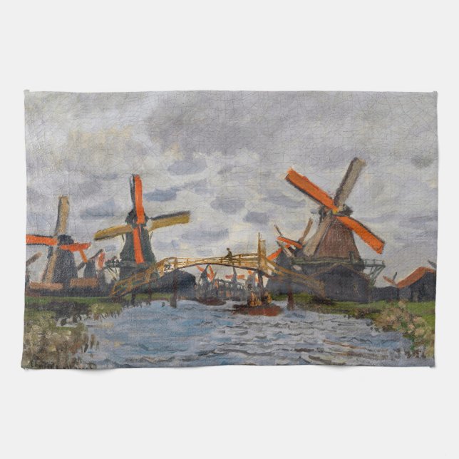 Linge De Cuisine Claude Monet - Windmills près de Zaandam (Horizontal)