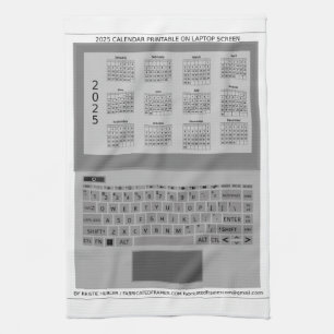 Linge De Cuisine Clavier d'ordinateur portable argenté Calendrier 2