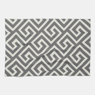Linge De Cuisine Clé grecque classique Carré Motif Swirl