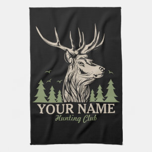 Linge De Cuisine Club de chasse personnalisé Hunter Deer Elk Antler