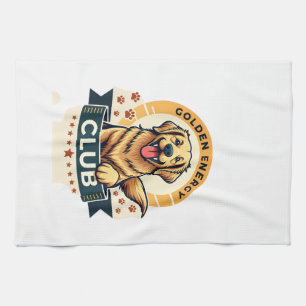 Linge De Cuisine Club Énergie Dorée Golden Retriever Chien Vintage 