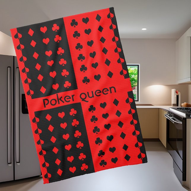 Linge De Cuisine Clubs, pique-nique, coeur, diamants - reine de pok (Créateur téléchargé)