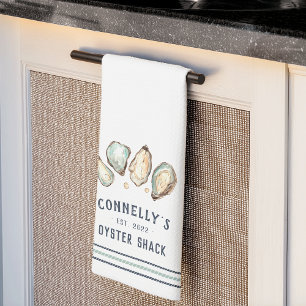 Linge De Cuisine Coastal Oyster & Pearl Maison de plage personnalis