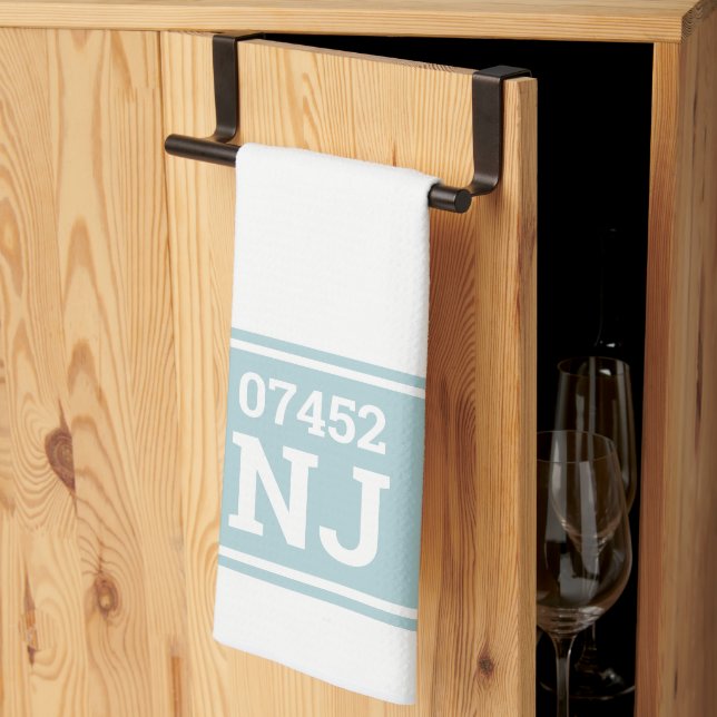 Linge De Cuisine Code postal personnalisé & État Cadeau de chauffag (Pliage en tiers)