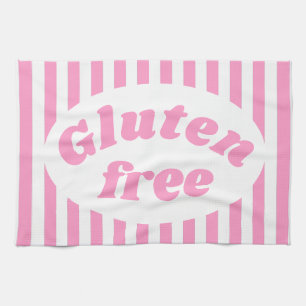 Linge De Cuisine Coeliac rose blanc gluten sans étiquette