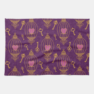 Linge De Cuisine Coeur-clé-motif