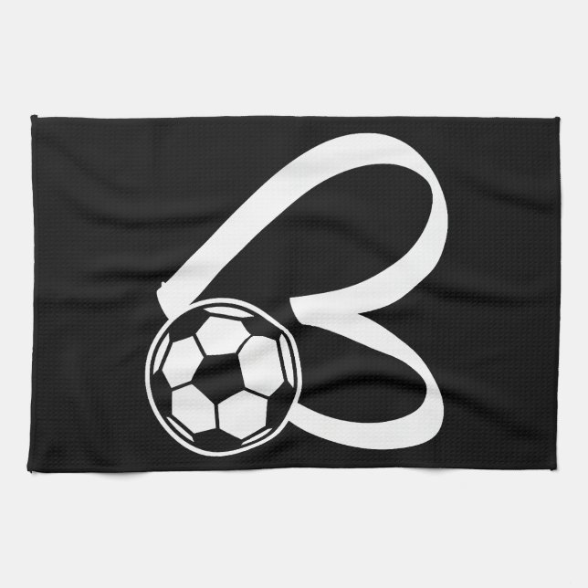 Linge De Cuisine Coeur de balle de football (Horizontal)