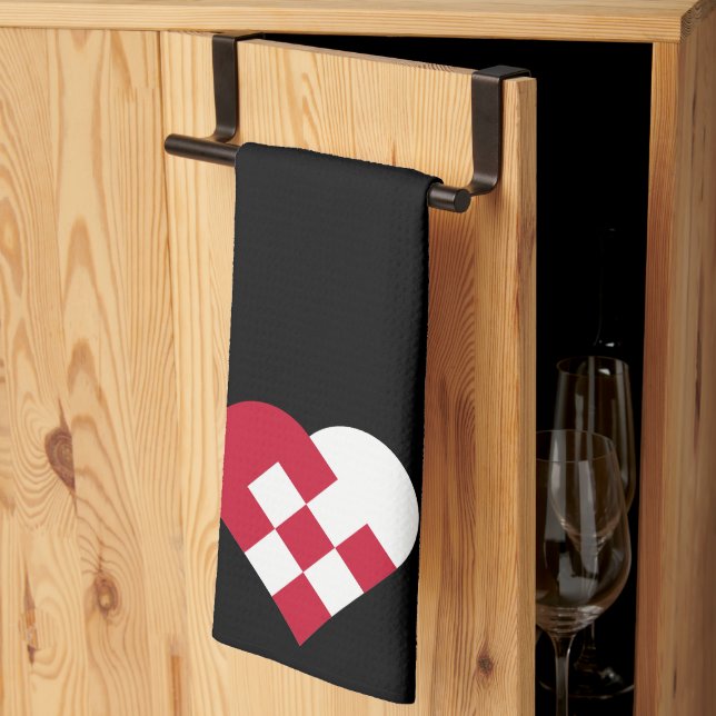 Linge De Cuisine Coeur de Yule scandinave (Pliage en tiers)