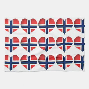 Linge De Cuisine Coeur du drapeau norvégien