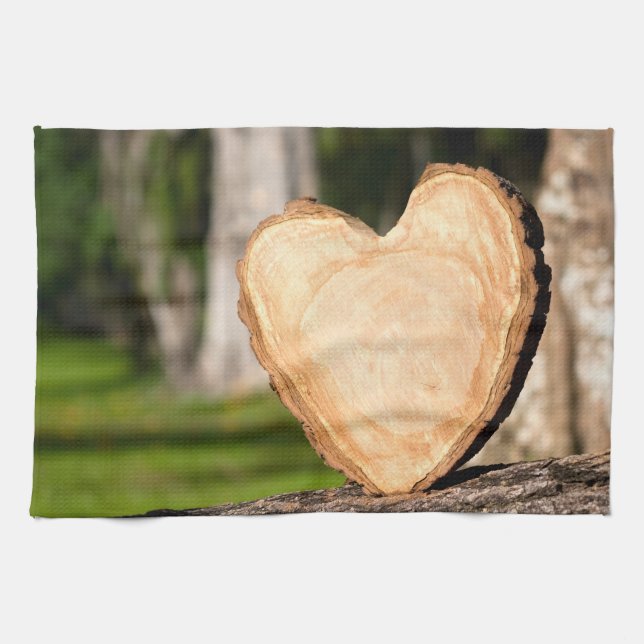 Linge De Cuisine coeur en bois (Horizontal)